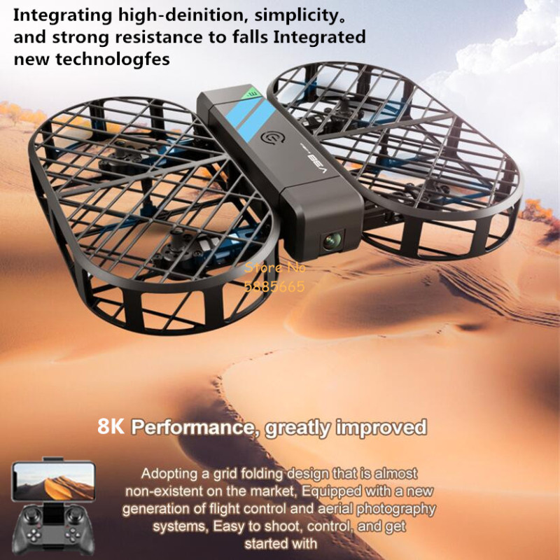 Drone Rc Plegable - 8K HD Camera 360° Protection Optical