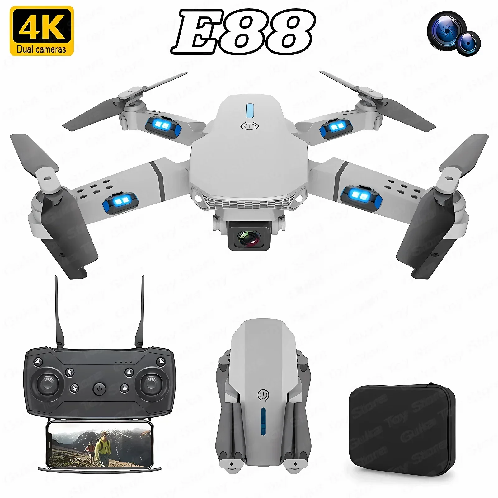 Drone Rc Plegable - E88 Pro WIFI FPV Drone Wide