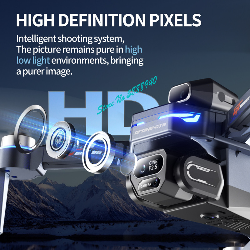 Brushless 8K ESC Three Camera  - Drone Rc Fpv Manual review and price